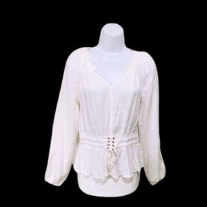 American Rag Pie Coquette Maiden Whimsical Blouse M Long Sleeve #2700